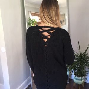 Back detail caridigan sweater